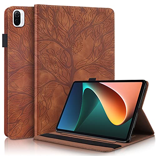 Rosbtib Hülle Xiaomi Mi Pad 5/ Pad 5 Pro 5G 11 Zoll, PU Leder Flip Case Ständer TPU Cover Tasche mit Kartenschlitz Schutzhülle für Xiaomi Pad 5/5 Pro 5G 2021, Braun von Rosbtib