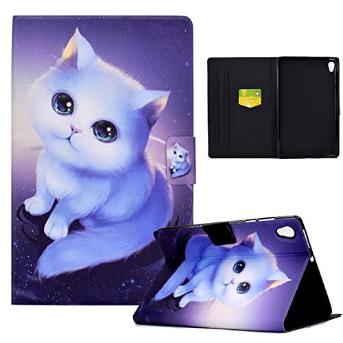 Rosbtib Hülle für Lenovo Tab M10 HD (2nd Gen) 10.1" Tablet 2020 (TB-X306F/TB-X306X),PU Leder Smart Schutzhülle Flip Case Ständer Tasche mit Kartenschlitz Cover Lenovo Tab M10 HD Gen2 - Kätzchen von Rosbtib