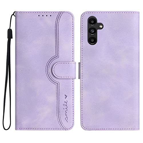 Rosbtib Hülle für Samsung Galaxy A14 5G 6,6 Zoll, Premium PU Leder Handyhülle mit Kartenfach Magnetic Closure Ständer Flip Schutzhülle für Galaxy A14 5G - Lila von Rosbtib