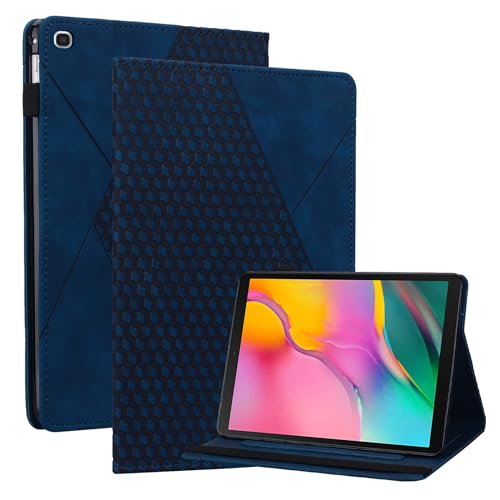 Rosbtib Hülle für Samsung Galaxy Tab A 10.1 2019 T510/ T515 PU Leder Schutzhülle mit Standfunktion Kartenfächer Tablette-hüllen mit Elastisch Cover Galaxy Tab A 10.1", Rautenförmig Blau von Rosbtib