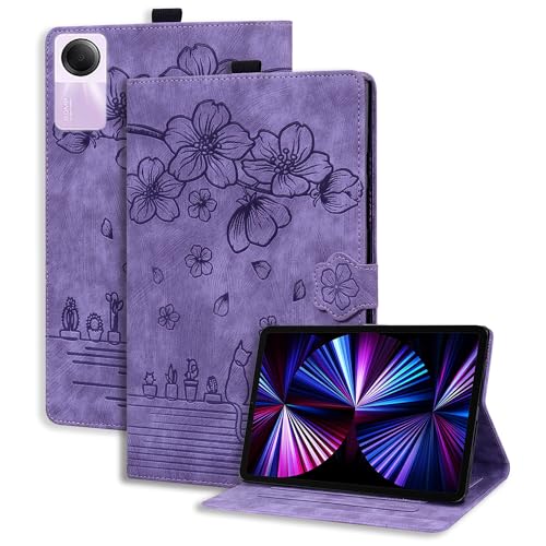 Rosbtib Hülle für Xiaomi Redmi Pad SE 11 Zoll PU Leder Flip Case Ständer TPU Cover Tasche Schutzhülle mit Kartenschlitz für Xiaomi Redmi Pad SE 2023, Lila Katze Rosbtib Hülle für Xiaomi Redmi Pad SE 11 Zoll PU Leder Flip Case Ständer TPU Cover Tasche Schutzhülle mit Kartenschlitz für Xiaomi Redmi Pad SE 2023, Lila Katze von Rosbtib