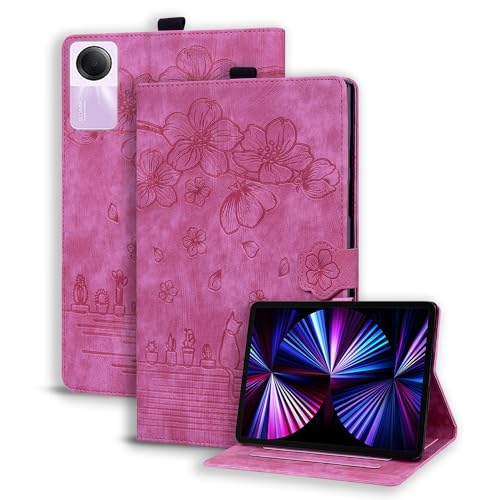 Rosbtib Hülle für Xiaomi Redmi Pad SE 11 Zoll PU Leder Flip Case Ständer TPU Cover Tasche Schutzhülle mit Kartenschlitz für Xiaomi Redmi Pad SE 2023, Rose Rot Katze Rosbtib Hülle für Xiaomi Redmi Pad SE 11 Zoll PU Leder Flip Case Ständer TPU Cover Tasche Schutzhülle mit Kartenschlitz für Xiaomi Redmi Pad SE 2023, Rose Rot Katze von Rosbtib