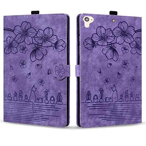 Rosbtib Hülle für iPad 9,7 Zoll (Modell 2018/2017, 6./5. Generation), PU Leder Flip Case Ständer TPU Cover Tasche Schutzhülle mit Kartenschlitz 9.7" iPad 6. Generation / 5. Generation, Lila von Rosbtib