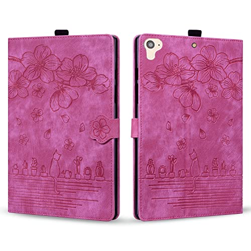 Rosbtib Hülle für iPad 9,7 Zoll (Modell 2018/2017, 6./5. Generation), PU Leder Flip Case Ständer TPU Cover Tasche Schutzhülle mit Kartenschlitz 9.7" iPad 6. Generation / 5. Generation, Rose Rot von Rosbtib