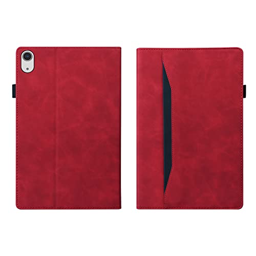 Rosbtib Hülle für iPad 11. Generation A16 2025 11"/ Pad 10. Generation 2022 10.9" PU Leder Flip Case Ständer TPU Cover Business Schutzhülle mit Kartenschlitz für iPad 10.9 Zoll 2022 Modell - Rot von Rosbtib
