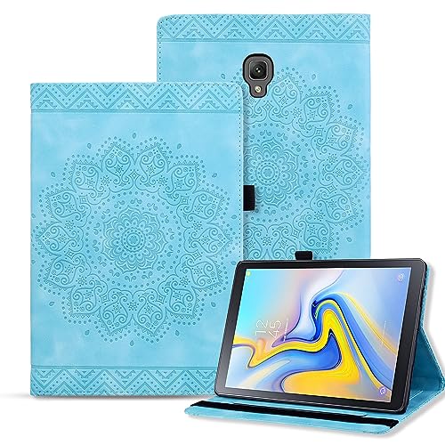Rosbtib Tablet Hülle für Samsung Galaxy Tab A 10.5 SM-T590/ T595 PU - Leder Folio Schutzhülle Multifunktion Ständer Kartenfächern Mandala Präge Design Galaxy Tab A 10.5" 2018 - Blau von Rosbtib