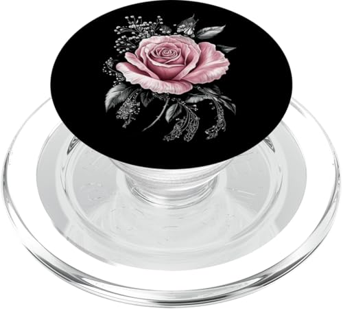 Rosa Rosenblüte Botaniker Gartenblume Rose PopSockets PopGrip für MagSafe von Rose Flower Gardening Botanist Designs