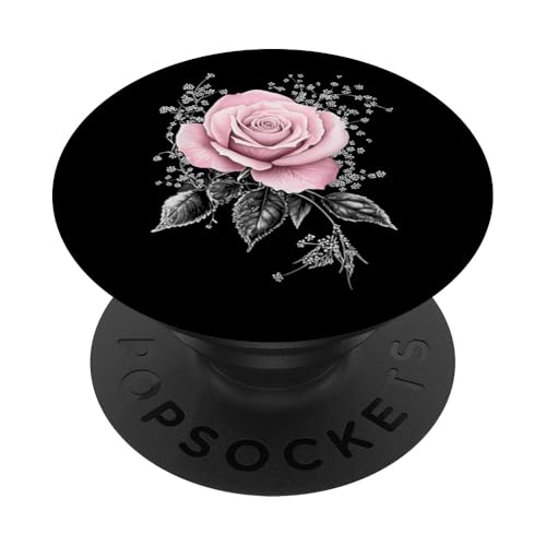 Rosa Rosenblume Botaniker Gartenblume Rosa Rose PopSockets Klebender PopGrip von Rose Flower Gardening Botanist Designs