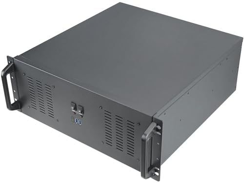 Rosewill RSV-R4200U 4U Server Chassis Rackmount Case | 11 3,5 Zoll große Einschübe, 3 2,5 Zoll Geräte | ATX, CEB kompatibel | 2 120 mm Lüfter | 2 80 mm Lüfter | USB 3.0, USB 2.0 | Schwarz von Rosewill