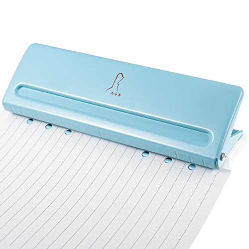 RosewineC 6- Locher Binder Puncher für A4/ A5 / A6 / A7,Verstellbarer Abstände Locher aus Metall Binder Locher Papierkarten Foto Bindungs Locher Maschine (Blue) von RosewineC