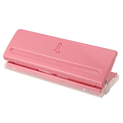 RosewineC 6- Locher Binder Puncher für A4/ A5 / A6 / A7,Von 5 mm Lochdurchmesser Verstellbarer Abstände Locher aus Metall Binder Locher Papierkarten Foto Bindungs Locher Maschine (Rosa) von RosewineC