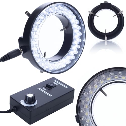 Rosfix 56xLED Mikroskop Beleuchtung – Einstellbar | 60-95 mm Durchmesser, Dimmer, Eingebauter Netzteil | Kompatibel mit Stereo- und Digitalmikroskopen | Zubehör für Mikroskope Rosfix 56xLED Mikroskop Beleuchtung – Einstellbar | 60-95 mm Durchmesser, Dimmer, Eingebauter Netzteil | Kompatibel mit Stereo- und Digitalmikroskopen | Zubehör für Mikroskope von Rosfix