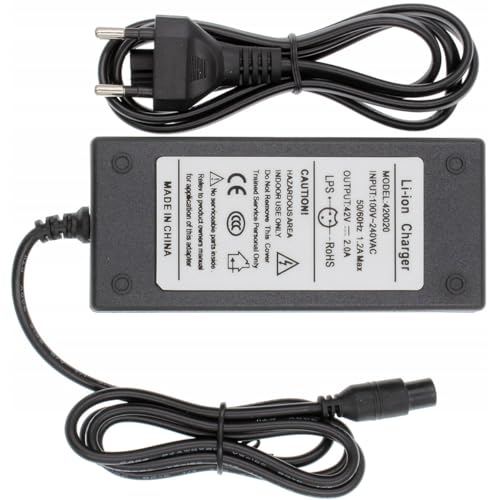 Rosfix Ladegerät Netzteil – 36V/42V 2A 3-Pin-Stecker | Überlast- und Überspannungsschutz | Für Elektroroller, Skateboard, Hoverboard, E-Bike | Ladezubehör Rosfix Ladegerät Netzteil – 36V/42V 2A 3-Pin-Stecker | Überlast- und Überspannungsschutz | Für Elektroroller, Skateboard, Hoverboard, E-Bike | Ladezubehör von Rosfix