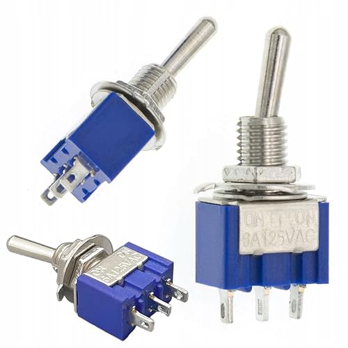 Rosfix MTS-102 – Kippschalter | 3A 250V, 6A 125V, ON-ON | Für Elektronik u. Elektrogeräte | Kippschalter für industrielle Anwendungen von Rosfix
