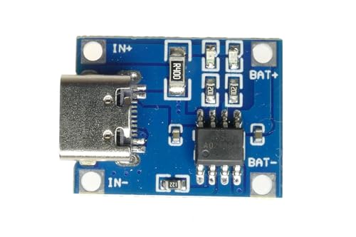 Rosfix TP4056 – Lithium-Ionen-Akkuladegerät | USB Type C, 5V, max. 1A, 4,2V Ladungsspannung, 23x17,35mm | Batteriekompatibilität Out+/Out-, B+/B- | Ladegerät Rosfix TP4056 – Lithium-Ionen-Akkuladegerät | USB Type C, 5V, max. 1A, 4,2V Ladungsspannung, 23x17,35mm | Batteriekompatibilität Out+/Out-, B+/B- | Ladegerät von Rosfix