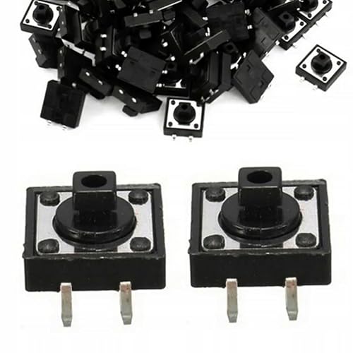 Rosfix Tact Switch 12x12 mm – Hochpräziser Taster | 7 mm Höhe, 2 Stück | Steuerungen, Fernbedienungen, medizinische Geräte | Elektronikkomponenten von Rosfix