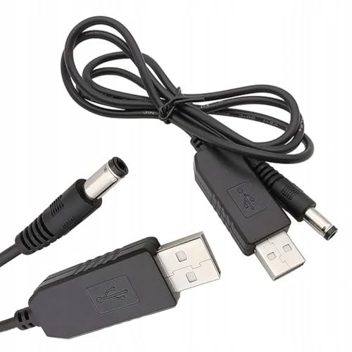 Rosfix USB-DC Spannungswandler – USB 5V auf 9V, Stecker 5,5x2,1mm | 100cm Kabel, Ausgangsstrom 0,8-1A | Ideal für Router z.B. mit Powerbank | Universalkabeladapter Rosfix USB-DC Spannungswandler – USB 5V auf 9V, Stecker 5,5x2,1mm | 100cm Kabel, Ausgangsstrom 0,8-1A | Ideal für Router z.B. mit Powerbank | Universalkabeladapter von Rosfix