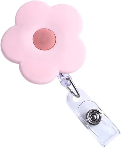 Rosa Niedliche Ausweishüllen Retractable Badge Reels ID Card Badge Clips Einziehbare Abzeichenhalter für Schulpersonal Krankenschwester Doktor Lehrer Student Ausweishalter von Rosojodg
