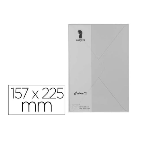 Rossler Papier Briefumschläge 220711511, Grau, Papier, 157 x 225 mm von Rossler Papier