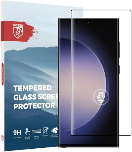 Rosso 9H Tempered Glass Screen Protector Geeignet für Samsung Galaxy S23 Ultra | Fingerabdruck Freundlich | Glasscheibe | Schutzfolie | Schutzglas | 9H Härte von Rosso