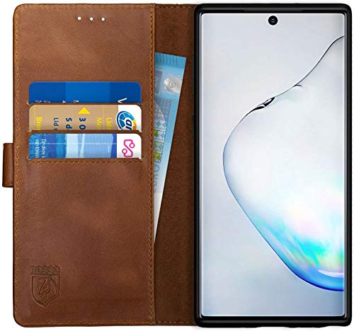 Rosso Deluxe Echtleder Book Case Hülle Passend für Samsung Galaxy Note 10 | Platz für drei Karten | Brieftasche Book Case | Mit Kartenhalter | Braun Rosso Deluxe Echtleder Book Case Hülle Passend für Samsung Galaxy Note 10 | Platz für drei Karten | Brieftasche Book Case | Mit Kartenhalter | Braun von Rosso