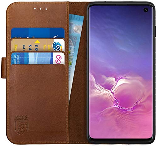 Rosso Deluxe Echtleder Book Case Hülle Passend für Samsung Galaxy S10 | Platz für drei Karten | Brieftasche Book Case | Mit Kartenhalter | Braun Rosso Deluxe Echtleder Book Case Hülle Passend für Samsung Galaxy S10 | Platz für drei Karten | Brieftasche Book Case | Mit Kartenhalter | Braun von Rosso