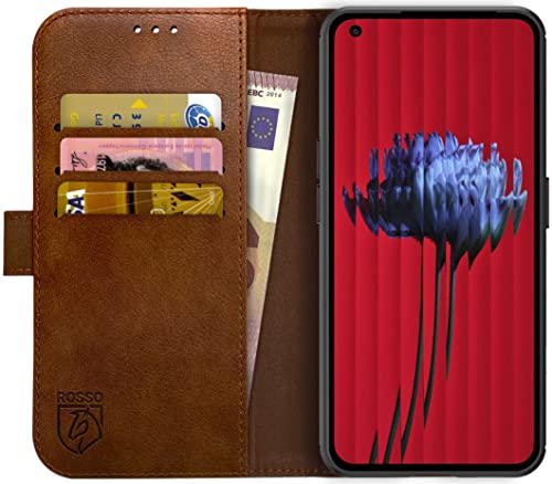 Rosso Element Book Case Wallet Case Fit for Nothing Phone (1) | Wallet | 3 Packets | Magnetverschluss | Standfunktion | Braun von Rosso