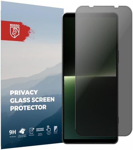 Rosso Privacy Displayschutzfolie Geeignet für Sony Xperia 1 V - 9H Hartglas - Case Friendly Tempered Glass - Einfache Installation von Rosso