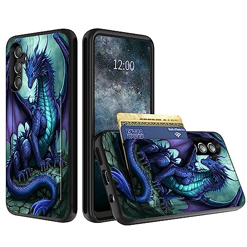 Schutzhülle für Samsung Galaxy A54 5G für Samsung A54 5G Wallet Case mit Kartenhalter Drachendesign für Damen Herren Hybrid Dual Layer Stoßfest Schutzhülle für Samsung A54 5G 2023 6,4 Zoll von Rossy