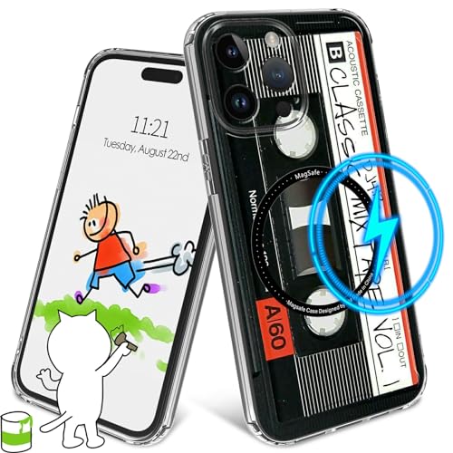 Schutzhülle für iPhone 15 Pro Max 17 cm (6,7 Zoll) mit MagSafe Slim Lightweight Transparent Hard PC Back Soft TPU Bumper Cover Stoßfest Schutz Handyhülle für iPhone 15 Pro Max 2023, von Rossy