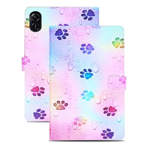Rostsant Coque Huawei Honor Pad X9 11.5 Zoll Housse en Cuir PU Portefeuille Etui de Protection Pour Huawei Honor Pad X9 Stand Tablet empreinte danimal Hülle für Huawei Honor Pad X9 Fußabdruck von Rostsant