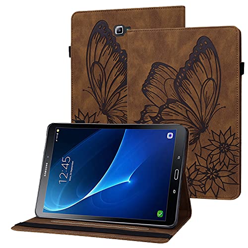 Rostsant Galaxy Tab A6 Hülle PU Leder Brieftasche Case Geprägter Schmetterling Stand Funktion Tablet Schutzhülle für Samsung Galaxy Tab A 10.1 Zoll 2016 SM-T580 / SM-T585 - Braun von Rostsant
