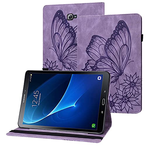 Rostsant Galaxy Tab A6 Hülle PU Leder Brieftasche Case Geprägter Schmetterling Stand Funktion Tablet Schutzhülle für Samsung Galaxy Tab A 10.1 Zoll 2016 SM-T580 / SM-T585 - Violett von Rostsant