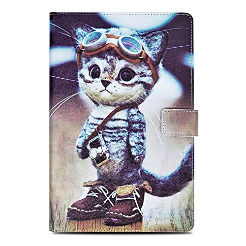 Rostsant Galaxy Tab S5e Hülle Brieftasche PU Leder Case mit Standfunktion Tablet Schutzhülle für Samsung Galaxy Tab S5e 10.5 Zoll SM-T720/SM-T725 - Abenteuerkatze von Rostsant