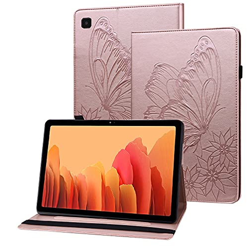 Rostsant Galaxy Tab S5e Hülle PU Leder Geprägter Schmetterling Tablet Schutzhülle für Samsung Galaxy Tab S5e 10.5 Zoll 2020 SM-T720 / SM-T725 Etui mit Kartenschlitz und Stifthalter - Roségold von Rostsant