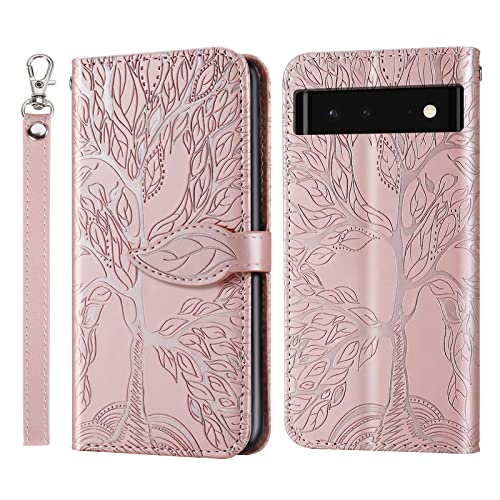 Rostsant Handyhülle für Google Pixel 6a Geprägter Baum PU Leder Klapphüllen Brieftasche Tasche Hülle für Google Pixel 6a - Rosengold Rostsant Handyhülle für Google Pixel 6a Geprägter Baum PU Leder Klapphüllen Brieftasche Tasche Hülle für Google Pixel 6a - Rosengold von Rostsant