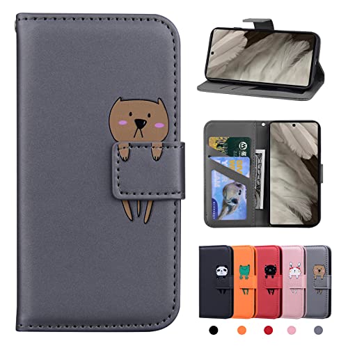 Rostsant Handyhülle für Google Pixel 7a 5G Hülle PU Leder Brieftasche Tasche Stehfunktion Magnetic Closure Handyhülle für Google Pixel 7a 5G - Graubär von Rostsant