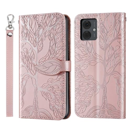 Rostsant Handyhülle für Motorola Moto G14 - Geprägter Baum PU Leder Flip Case Brieftasche Tasche Hülle Rosengold Rostsant Handyhülle für Motorola Moto G14 - Geprägter Baum PU Leder Flip Case Brieftasche Tasche Hülle Rosengold von Rostsant