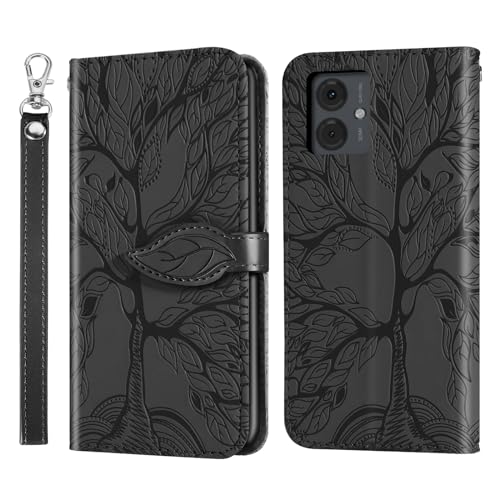 Rostsant Handyhülle für Motorola Moto G14 Geprägter Baum PU Leder Motorola Moto G14 Flip Case Brieftasche Tasche Hülle für Motorola Moto G14 Schwarz Rostsant Handyhülle für Motorola Moto G14 Geprägter Baum PU Leder Motorola Moto G14 Flip Case Brieftasche Tasche Hülle für Motorola Moto G14 Schwarz von Rostsant