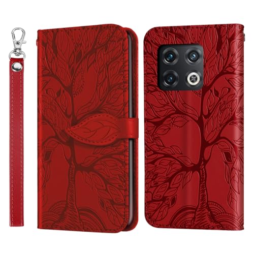 Rostsant Handyhülle für OnePlus 10 Pro 5G - Geprägter Baum PU Leder Flip Case Brieftasche Tasche Hülle Rot Rostsant Handyhülle für OnePlus 10 Pro 5G - Geprägter Baum PU Leder Flip Case Brieftasche Tasche Hülle Rot von Rostsant