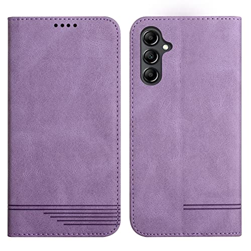 Rostsant Handyhülle für Samsung A34 5G PU Leder Brieftasche Schutzhülle Galaxy A34 Etui Case Ständer Magnetisch Klapp Hülle für Samsung Galaxy A34 5G - Violett von Rostsant