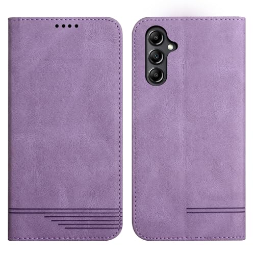 Rostsant Handyhülle für Samsung Galaxy A15 4G/5G PU Leder Brieftasche Schutzhülle Samsung Galaxy A15 4G/5G Etui Case Ständer Magnetisch Klapp Hülle für Samsung Galaxy A15 4G/5G Violett von Rostsant