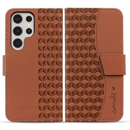 Rostsant Handyhülle für Samsung Galaxy S23 Ultra 5G Hülle Premium PU Leder Schutzhülle Samsung Galaxy S23 Ultra Flip Case Brieftasche Kartenschlitz Hülle für Samsung Galaxy S23 Ultra 5G 2023 Braun von Rostsant