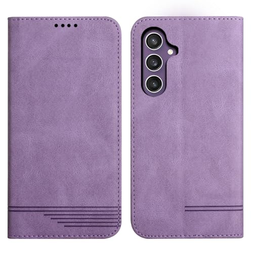 Rostsant Handyhülle für Samsung Galaxy S24 FE 5G PU Leder Brieftasche Schutzhülle Samsung Galaxy S24 FE 5G Etui Case Ständer Magnetisch Klapp Hülle für Samsung Galaxy S24 FE 5G Violett von Rostsant