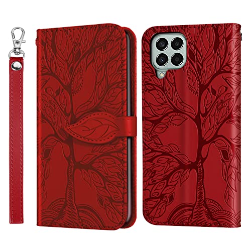 Rostsant Handyhülle für Samsung M53 5G Geprägter Baum PU Leder Galaxy M53 5G Flip Case Brieftasche Tasche Hülle für Samsung Galaxy M53 5G - Rot Rostsant Handyhülle für Samsung M53 5G Geprägter Baum PU Leder Galaxy M53 5G Flip Case Brieftasche Tasche Hülle für Samsung Galaxy M53 5G - Rot von Rostsant