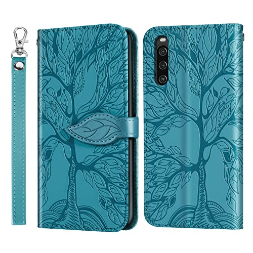 Rostsant Handyhülle für Sony Xperia 10 IV Geprägter Baum PU Leder Klapphüllen Brieftasche Tasche Hülle für Sony Xperia 10 IV 5G - Blau Rostsant Handyhülle für Sony Xperia 10 IV Geprägter Baum PU Leder Klapphüllen Brieftasche Tasche Hülle für Sony Xperia 10 IV 5G - Blau von Rostsant