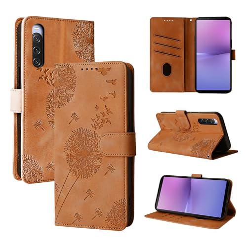 Rostsant Handyhülle für Sony Xperia 10 V 5G - Löwenzahn PU Leder Flip Case Brieftasche Tasche mit Magnetverschluss - Braun Rostsant Handyhülle für Sony Xperia 10 V 5G - Löwenzahn PU Leder Flip Case Brieftasche Tasche mit Magnetverschluss - Braun von Rostsant