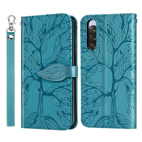 Rostsant Handyhülle für Sony Xperia 10 V Geprägter Baum PU Leder Klapphüllen Brieftasche Tasche Hülle für Sony Xperia 10 V 5G - Blau Rostsant Handyhülle für Sony Xperia 10 V Geprägter Baum PU Leder Klapphüllen Brieftasche Tasche Hülle für Sony Xperia 10 V 5G - Blau von Rostsant