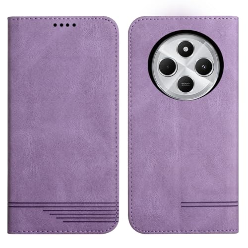 Rostsant Handyhülle für Xiaomi Redmi 14C/Poco C75 Geprägter Baum PU Leder Xiaomi Redmi 14C 4G Flip Case Brieftasche Tasche Hülle für Xiaomi Redmi 14C/Poco C75 Violett von Rostsant