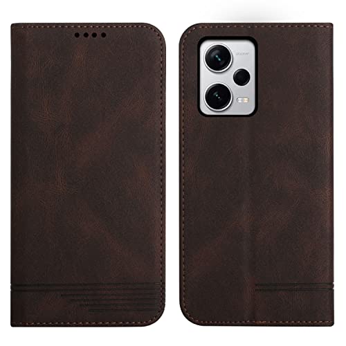 Rostsant Handyhülle für Xiaomi Redmi Note 12 Pro+ 5G PU Leder Brieftasche Redmi Note 12 Pro+ Schutzhülle Case Ständer Magnetisch Klapp Hülle für Xiaomi Redmi Note 12 Pro+ 5G - Braun von Rostsant